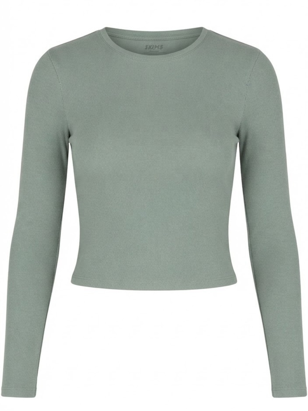 SKIMS Sage Green Long Sleeve Jersey Crewneck Top — PTP 17"